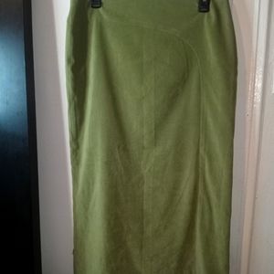 RAFAEL Suede green skirt